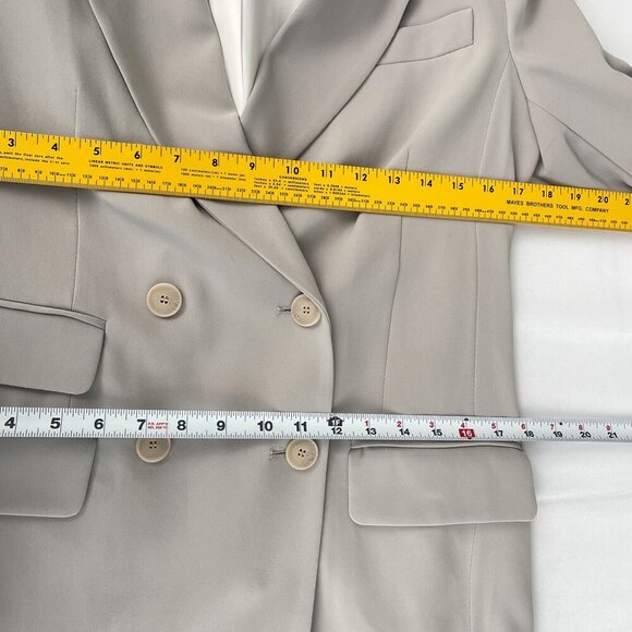 H&M Womens Blazer Jacket Career Long Sleeve Double-Breasted Pockets Light Gray S - Picture 8 of 13